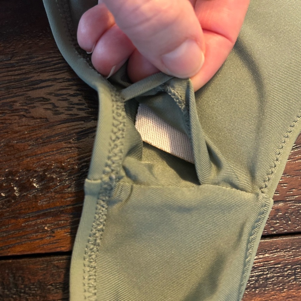Aerie Wide Strap Scoop Top with Full Coverage Bottoms- Olive Green Bikini - Picture 12 of 12
